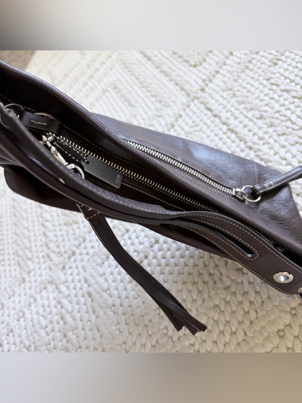 Vintage COACH Legacy East West Duffle Mahogany leather shoulder bag purse 1417 - Picture 8 of 13